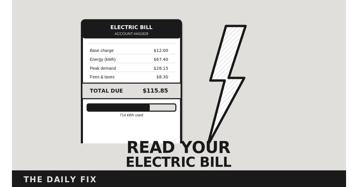 How to Read Your Electric Bill (And Find Where You're Wasting Money)